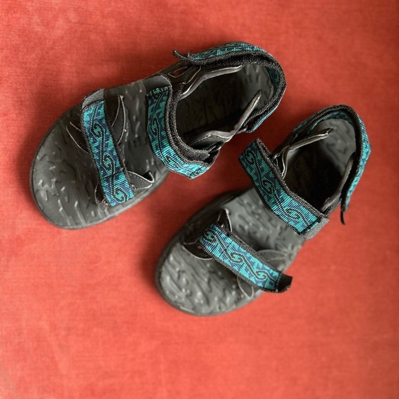 OP Black and Blue Outdoor Sandals with Adjustable Straps - Picture 1 of 8